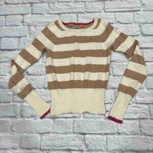 Striped Brown and Cream Women's Sweater